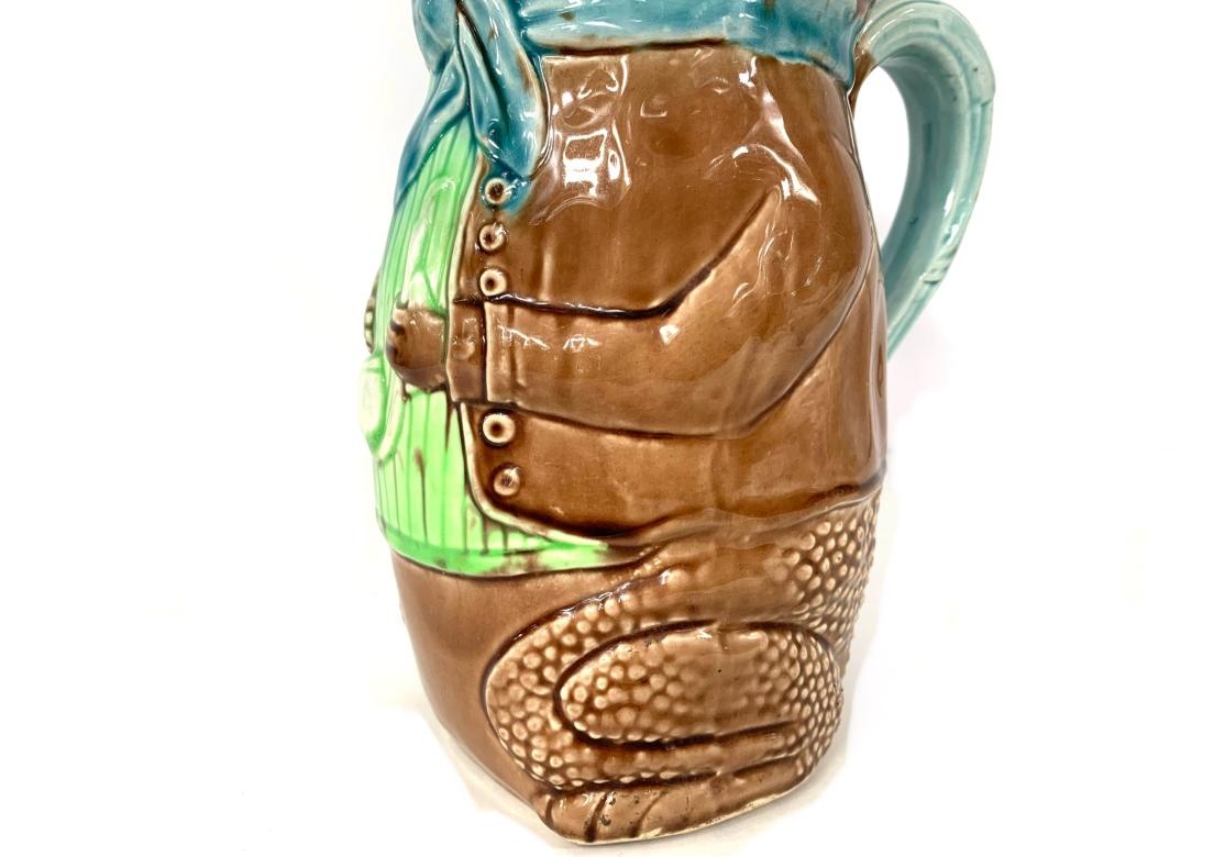 Majolika Französisch Barbotine Kröte Frosch von Fives-Lille 1880 Gustave De Bruyn (19. Jahrhundert) im Angebot