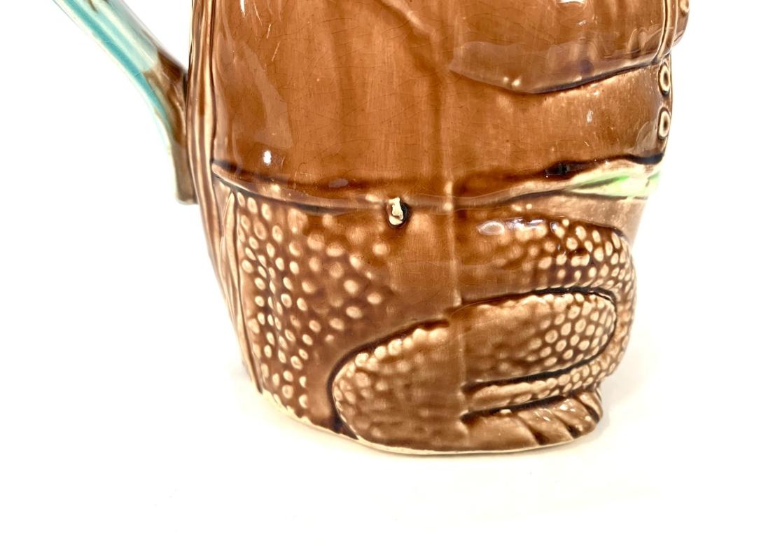 Majolika Französisch Barbotine Kröte Frosch von Fives-Lille 1880 Gustave De Bruyn im Angebot 3