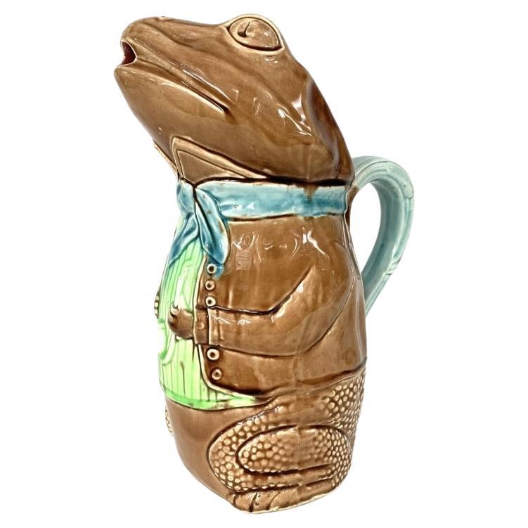 Majolica French Barbotine Toad Frog By Fives-Lille 1880 Gustave De Bruyn