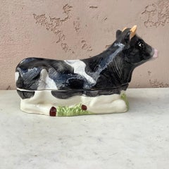 Majolica French Ceramic Cow Tureen Caugant