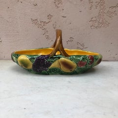 Majolica Fruits Basket Sarreguemines, circa 1900