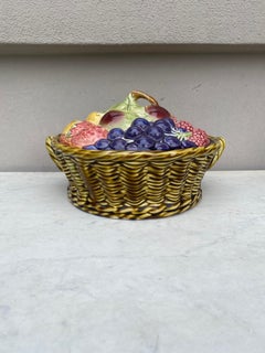 Majolica Fruits Basket Sarreguemines, circa 1920