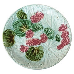 Majolica Geranium Plate Salins, circa 1890
