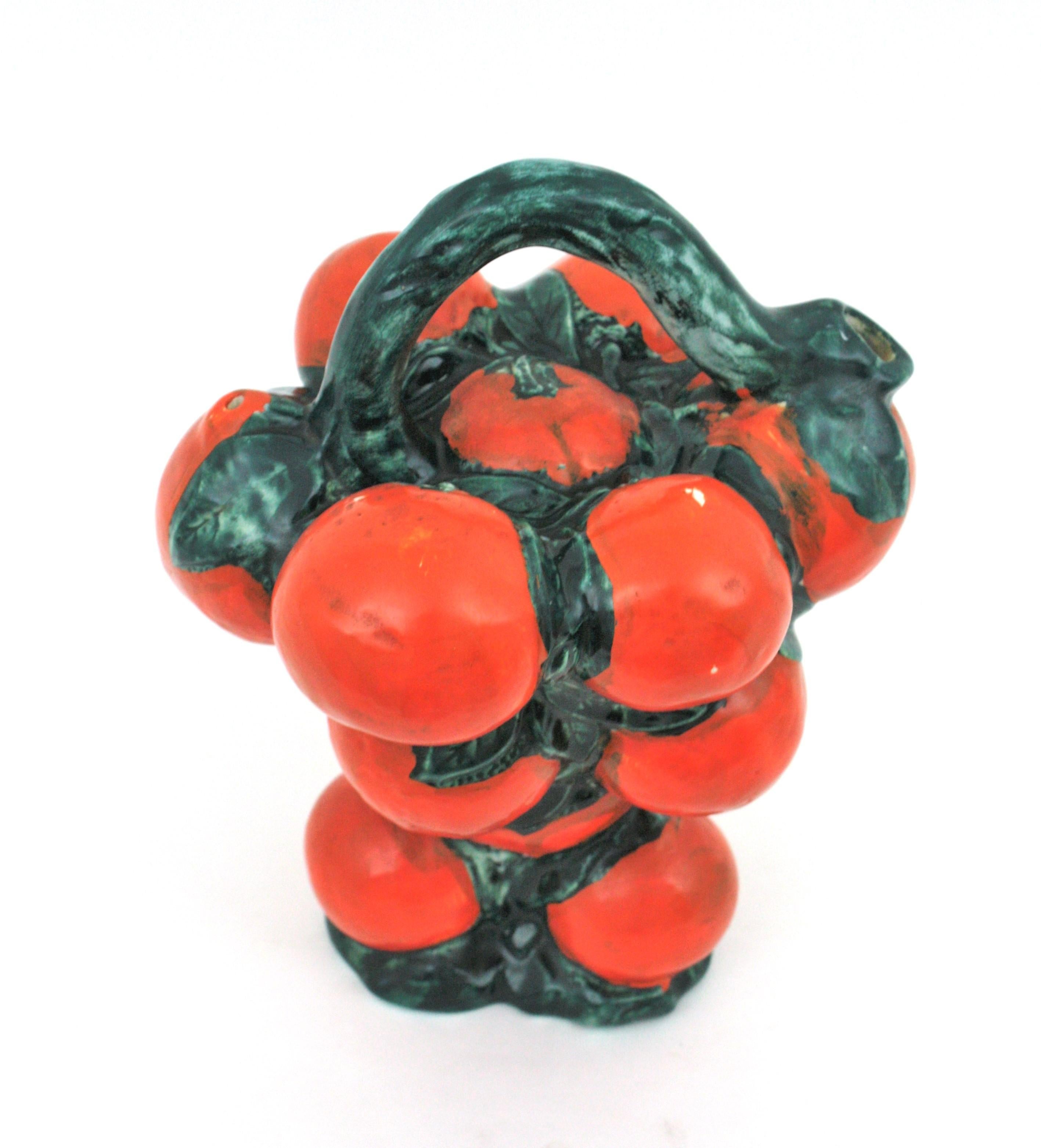 Orangefarbener glasierter Majolika-Krug / Krug aus Keramik, Spanien, 1960er Jahre im Angebot 4