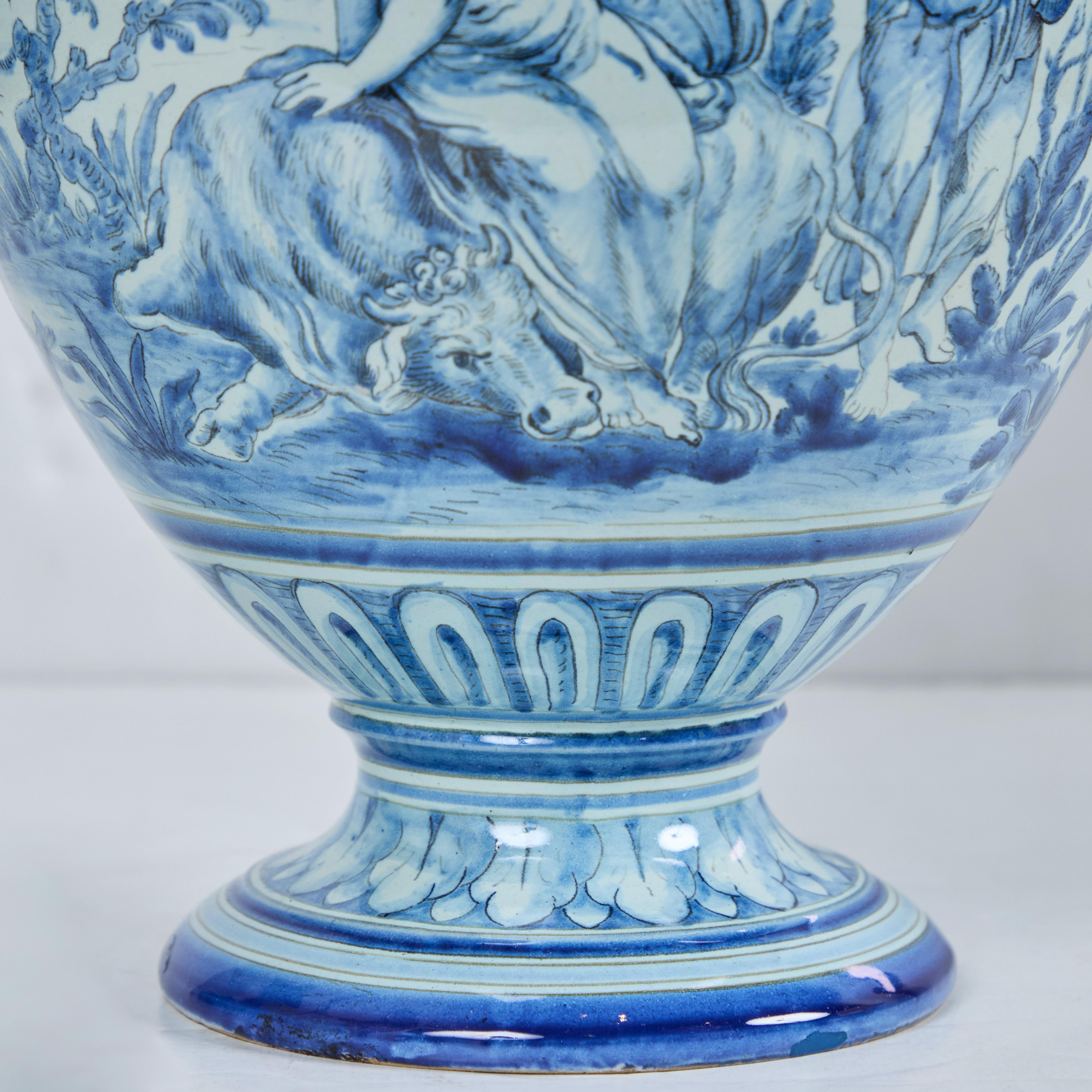 Smaltato Vaso di terracotta maiolicata in vendita
