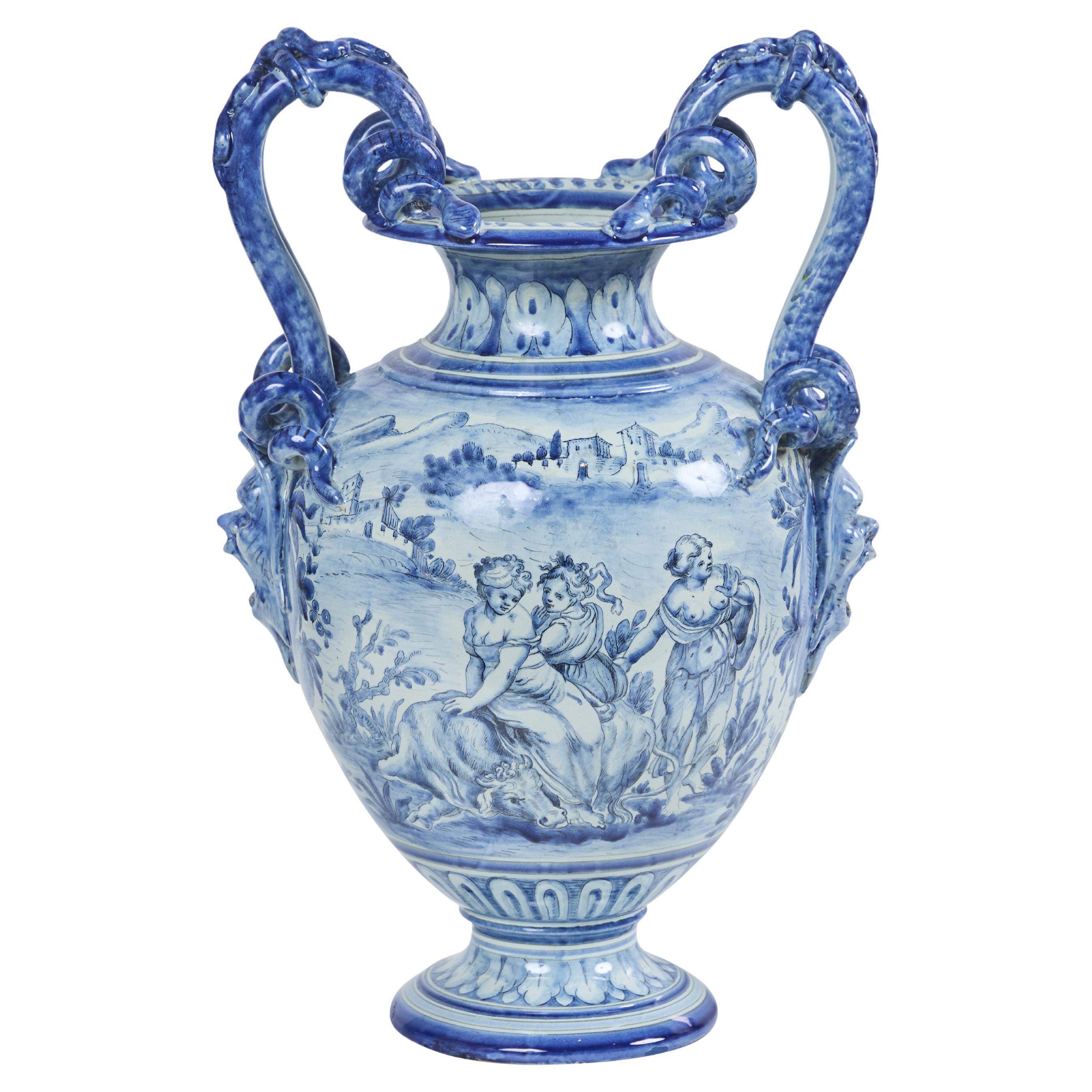 Vaso di terracotta maiolicata in vendita