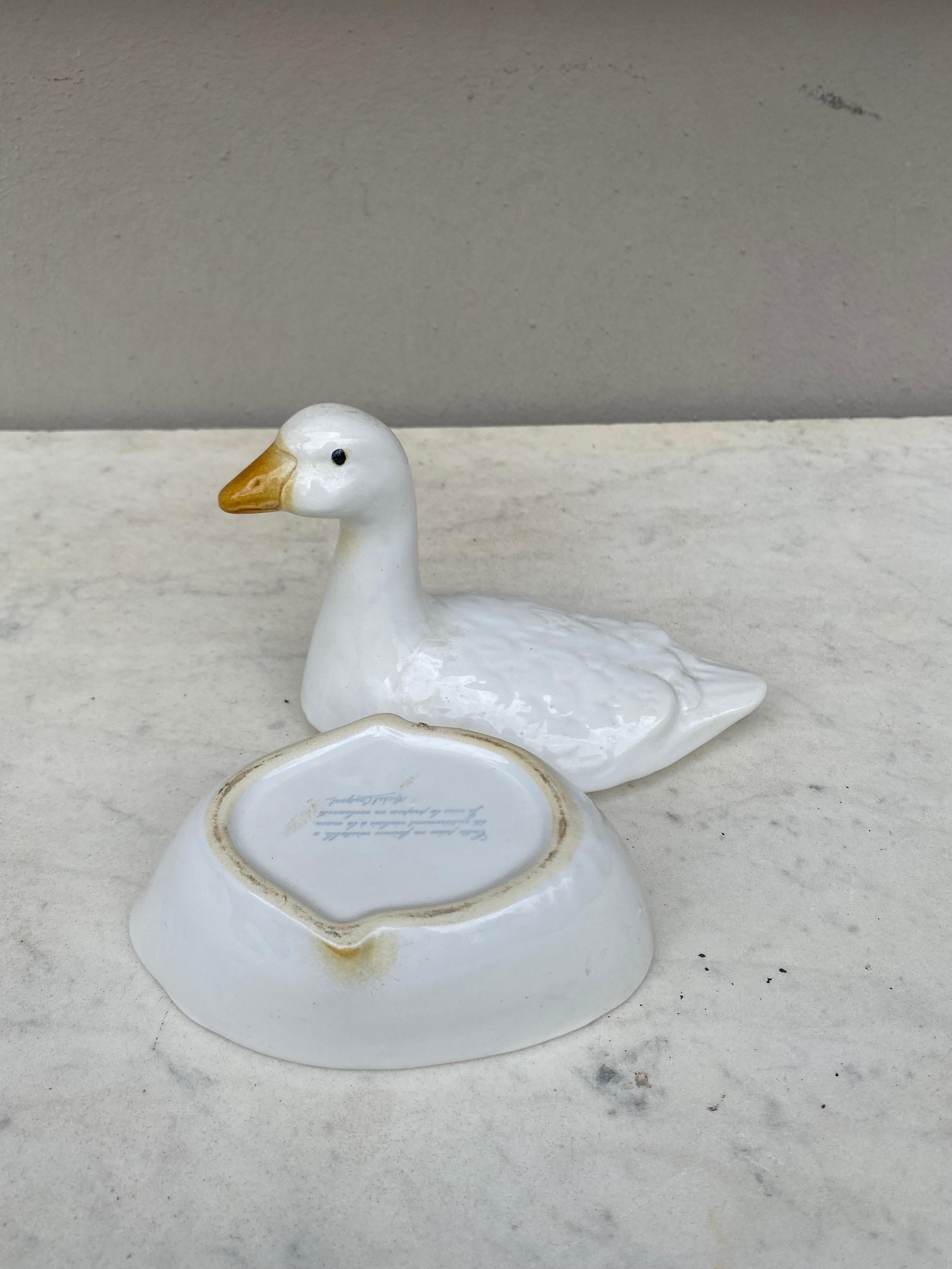 Ceramic Majolica Goose Tureen, circa 1950 For Sale