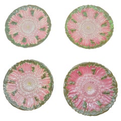 Antique Majolica Graded Rasberry Flower Plates