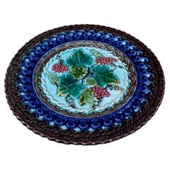 Majolika Traubenteller Villeroy Boch um 1890