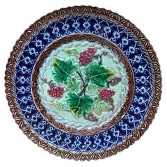 Majolika Traubenteller Villeroy Boch um 1890