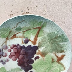Majolica Grapes Plate Keller & Guerin Saint Clement