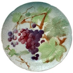 Majolica Grapes Plate Keller & Guerin Saint Clement