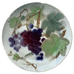 Majolica Grapes Plate Keller & Guerin Saint Clement