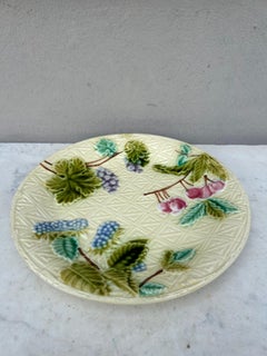 Majolica Grapes Plate Salins Circa 1890