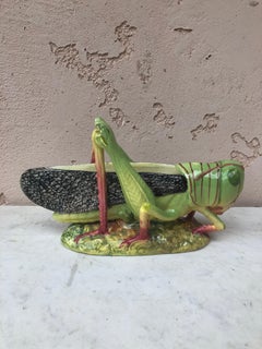 Majolica Grasshopper Jardinière Jerome Massier, Circa 1920
