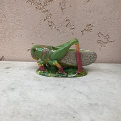 Majolica Grasshopper Jardinière Massier, Circa 1900