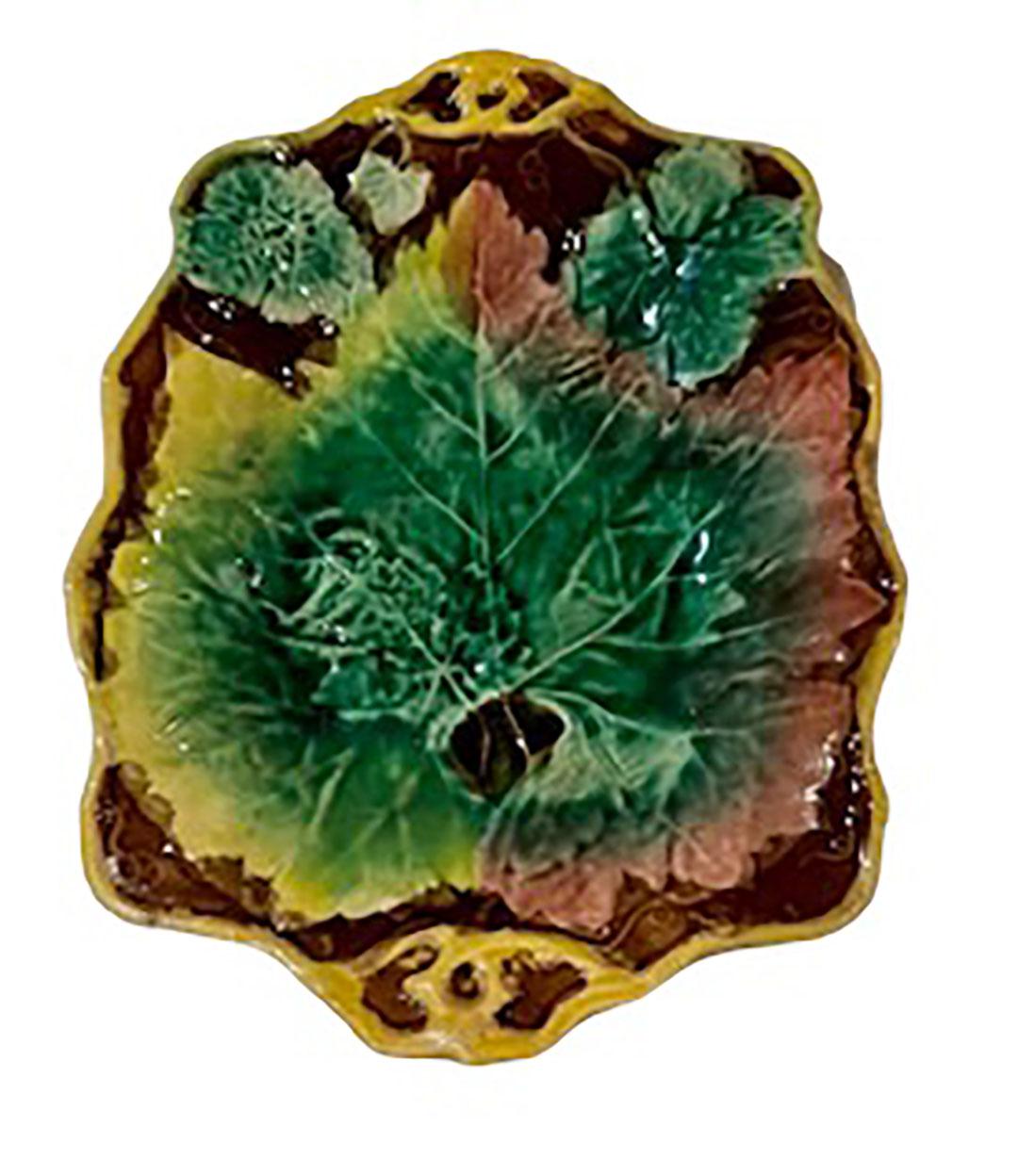 Majolica Green Dish For Sale 1