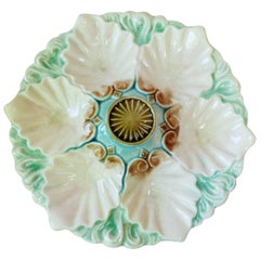 Majolica Handled Oyster Plate Orchies, circa 1890