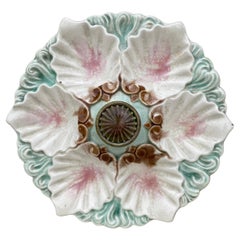 Majolica Handled Oyster Plate Orchies, circa 1890