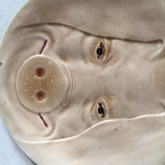 Majolica Head Pig Plate Orchies, circa 1900