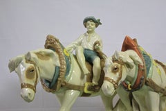 Majolica Horse Sculpture by Royal Dux, Hand Painted, Bohemia, circa 1910