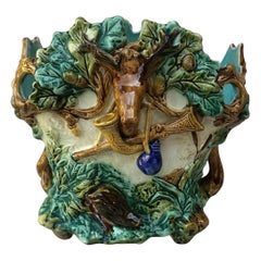 Majolica Hunt Jardinière Planter Onnaing, circa 1880