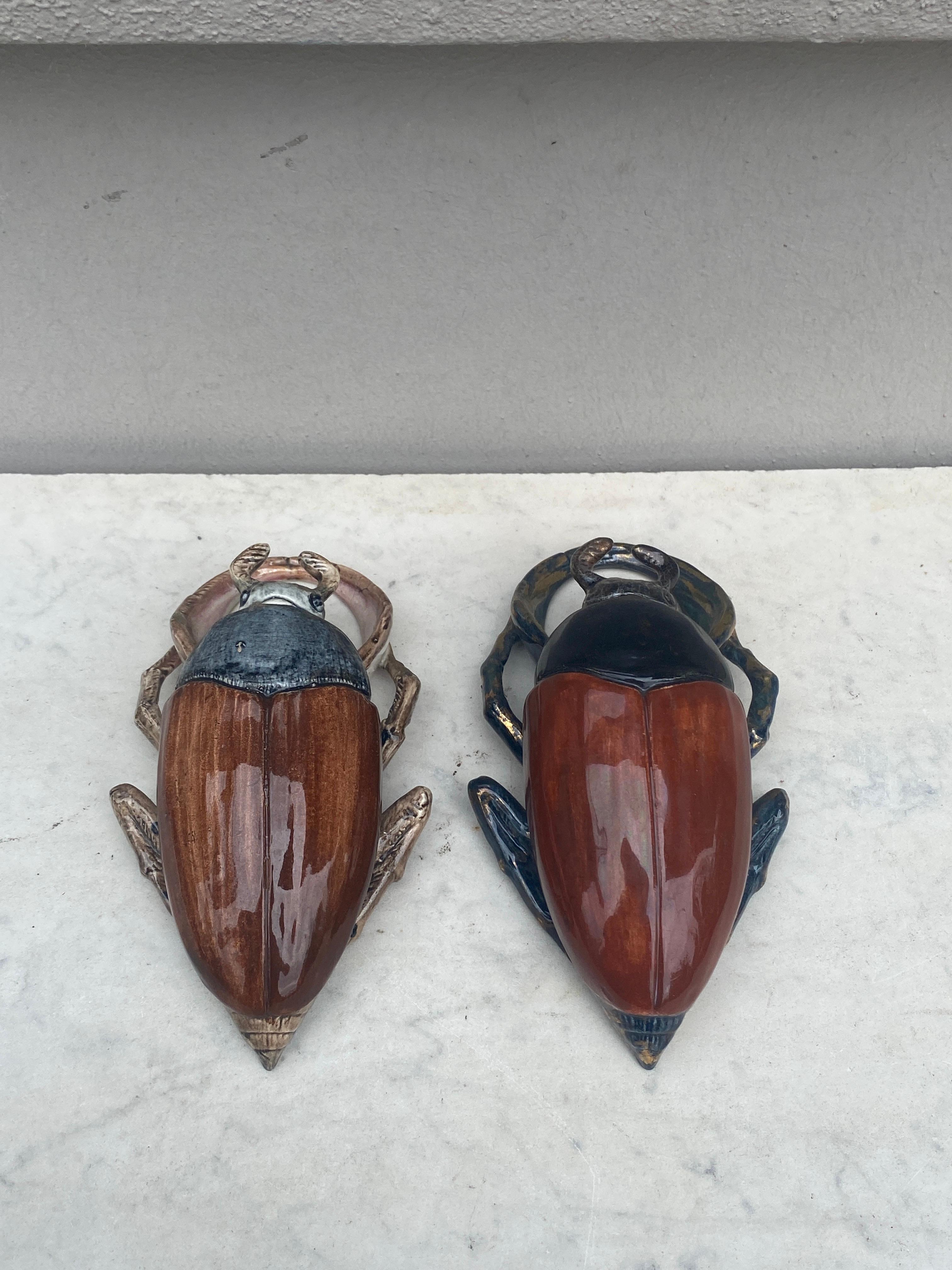 Majolica Insect Wall Pocket Fives Lille, circa 1890 For Sale 1