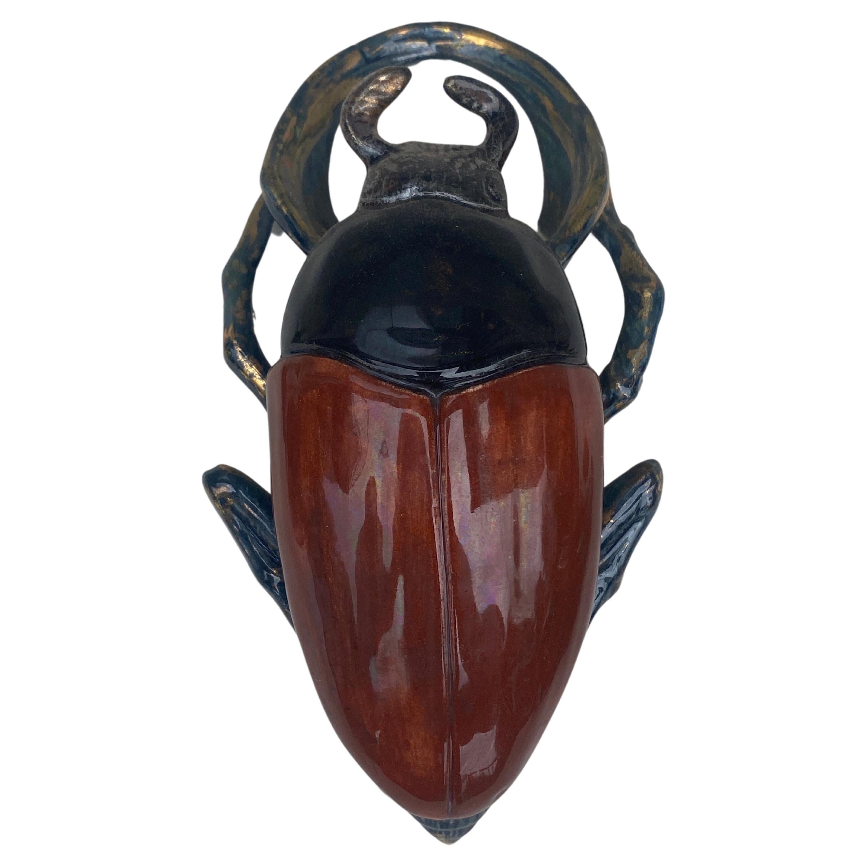 Majolica Insect Wall Pocket Fives Lille, circa 1890 For Sale