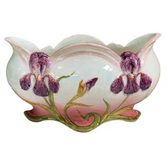 Majolica Iris Jardiniere Delphin Massier, circa 1890