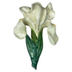 Majolica Iris Wall Pocket Delphin Massier, circa 1880