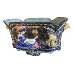 Majolica Jardiniere by Wasmuel, Circa 1880's