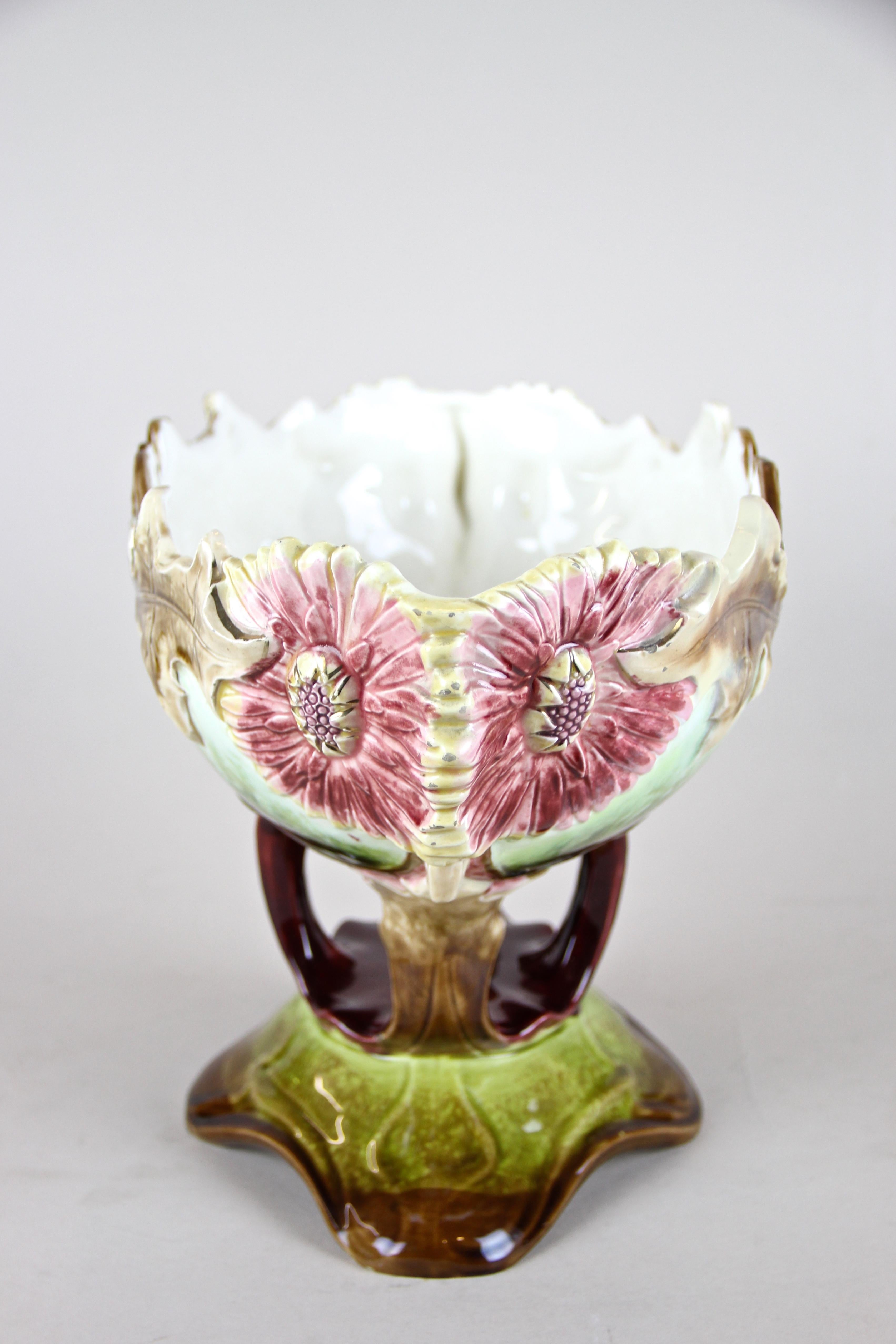 Czech Majolica Jardinière/ Centerpiece Attributed to J. Dressler, Bohemia, circa 1905