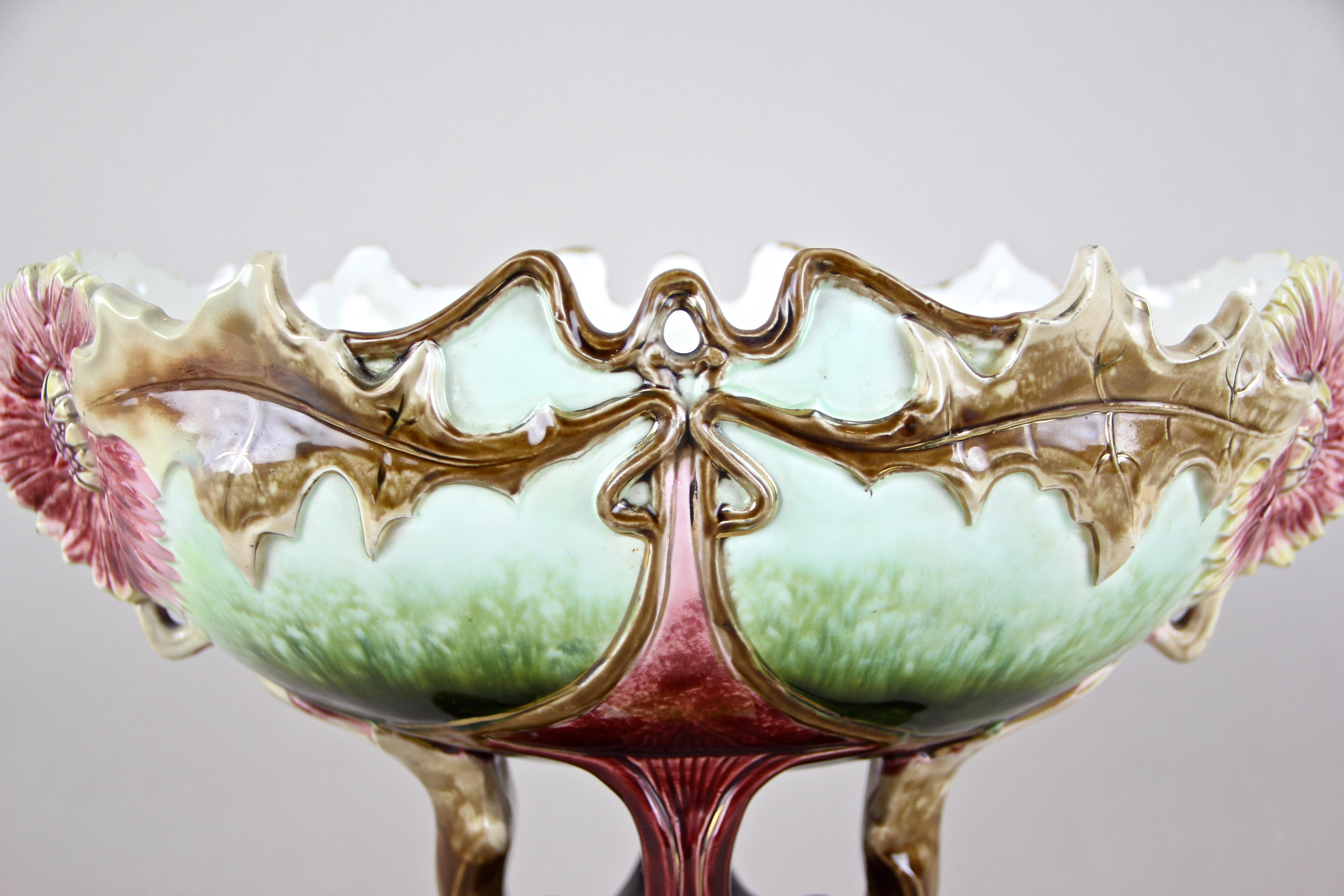 Majolica Jardinière/ Centerpiece Attributed to J. Dressler, Bohemia, circa 1905 2