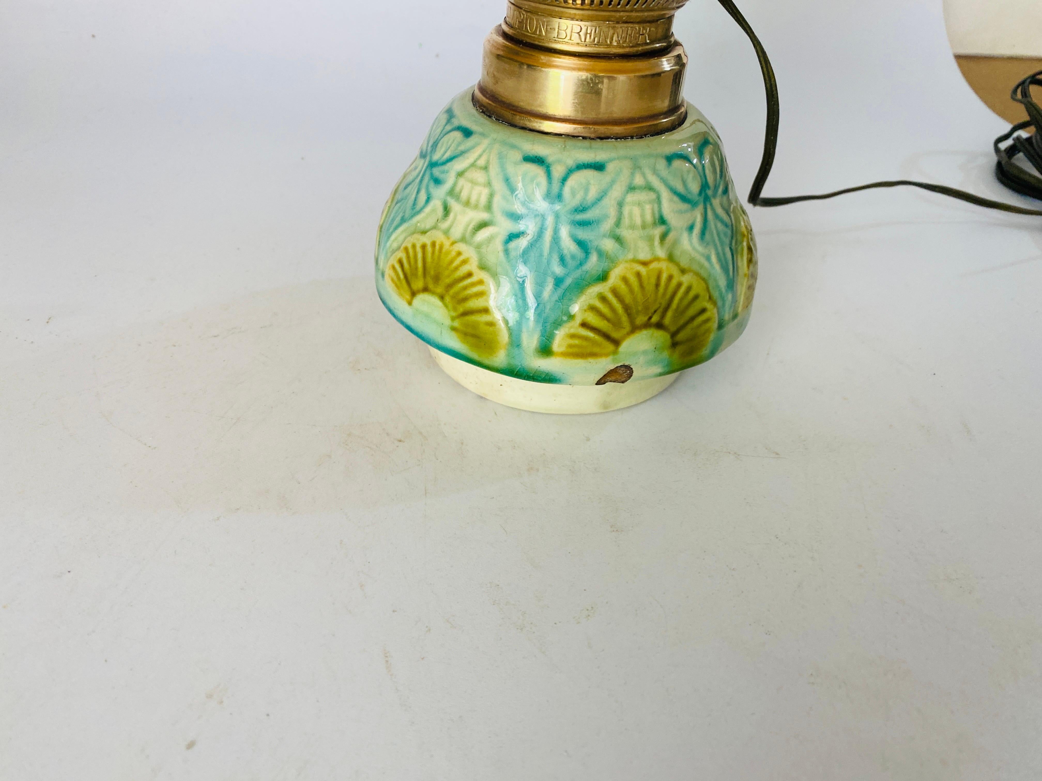 Majolica Lamp in Crackled Blue and Yellow Color, France, 1960 For Sale 8