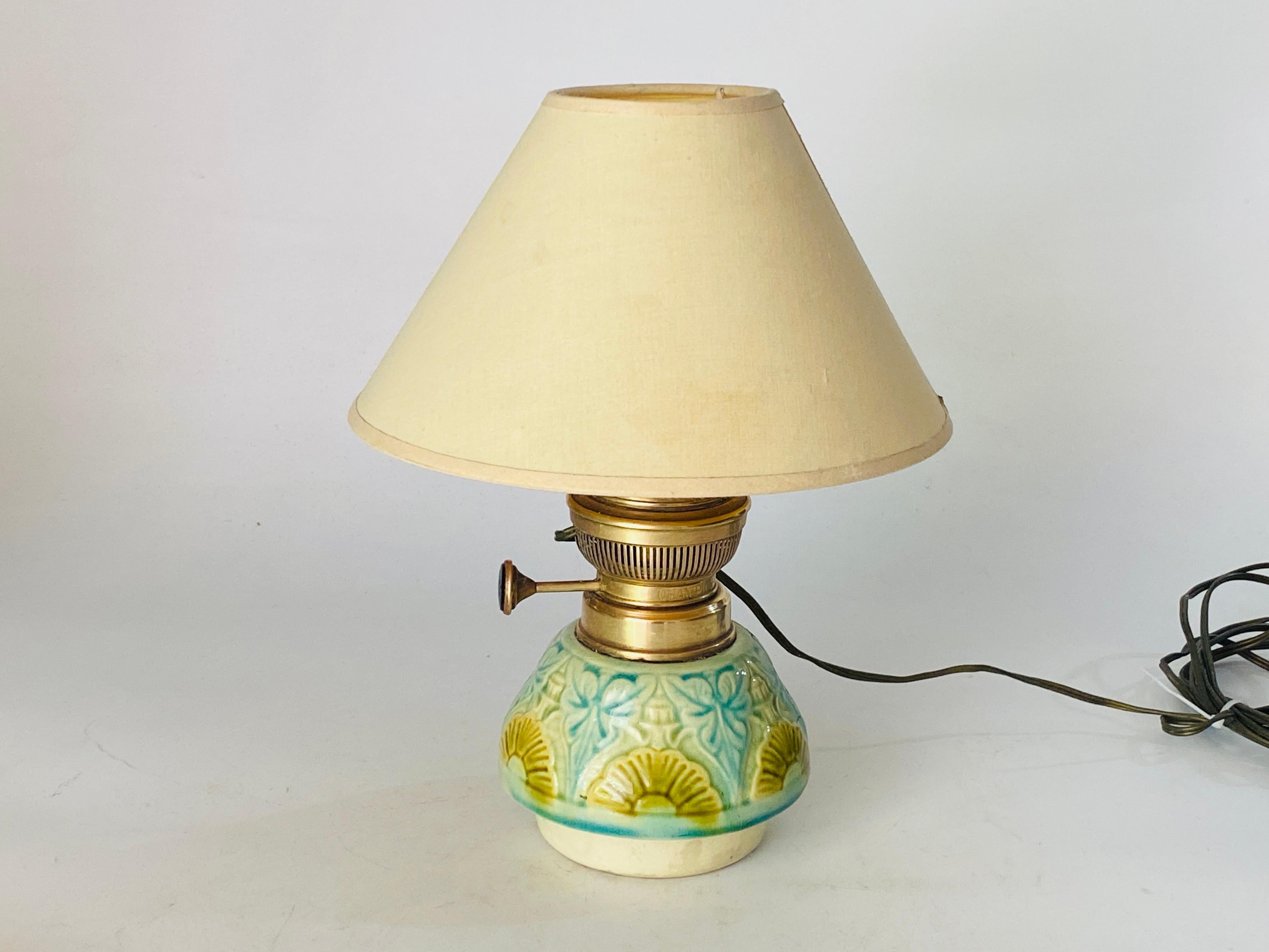 Majolica Lamp in Crackled Blue and Yellow Color, France, 1960 For Sale 5