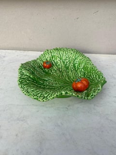 Majolica Leaf & Tomato Platter Sarreguemines, circa 1930