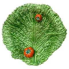 Majolica Leaf & Tomato Platter Sarreguemines, circa 1930