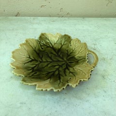 Majolica Leave Shape Plate circa 1890