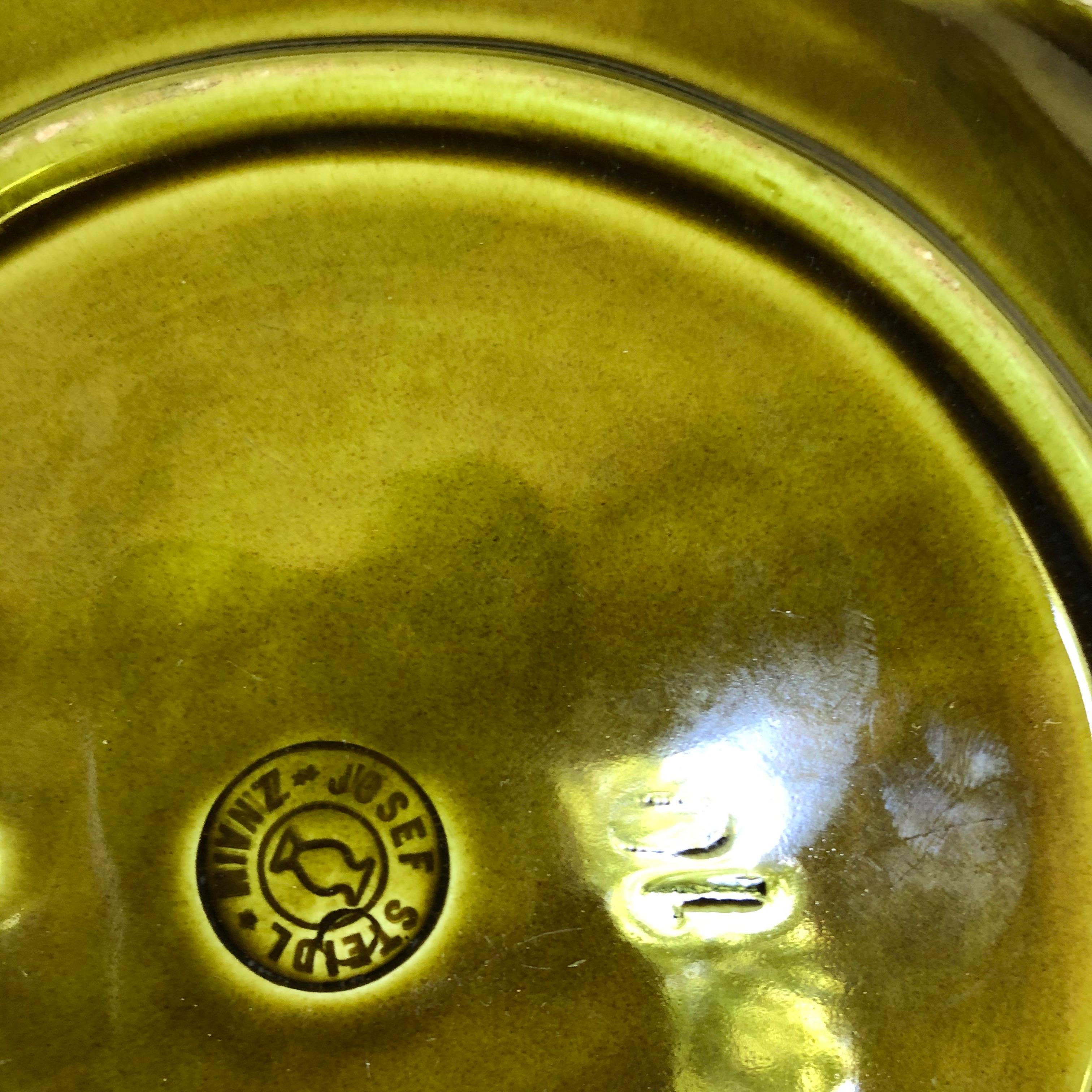 Austrian Majolica Leave Shape Plate Josef Steidl Znaim, circa 1890