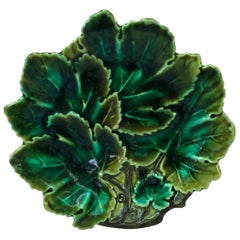 Majolica Leave Shape Plate Josef Steidl Znaim, circa 1890