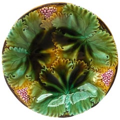 Majolica Leaves and Berries Plates Sarreguemines, circa 1890