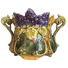 Majolica Lilac Jardinière Onnaing, circa 1890