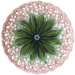 Antique Majolica Lily of the Valley Plate Villeroy & Boch