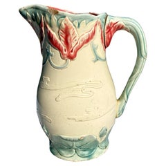 Majolica Lily Pads Pitcher Choisy Le Roi, 1870’s