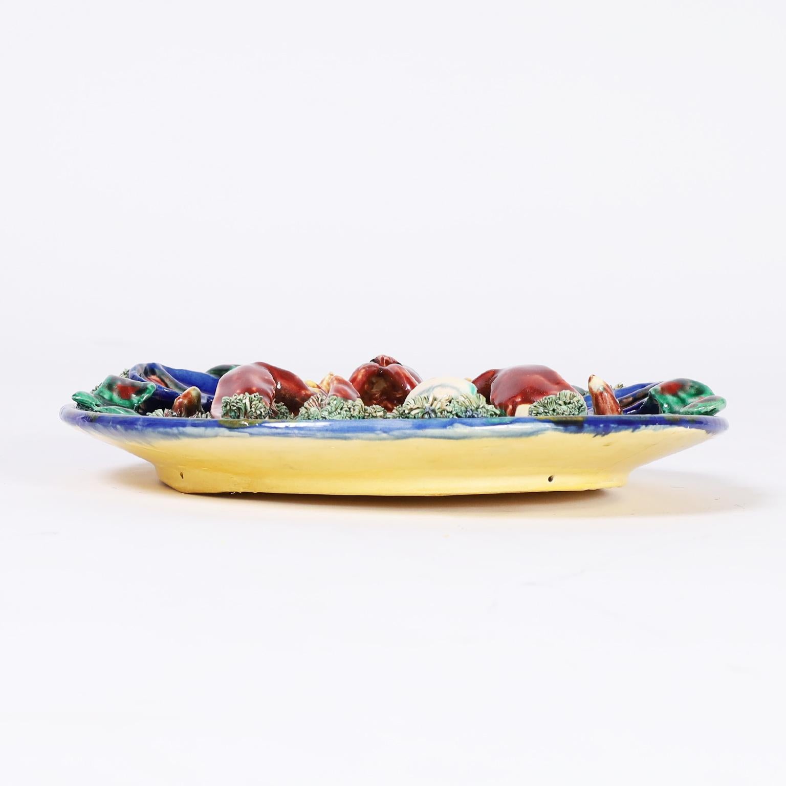 Victorian Majolica Lobster Plate For Sale