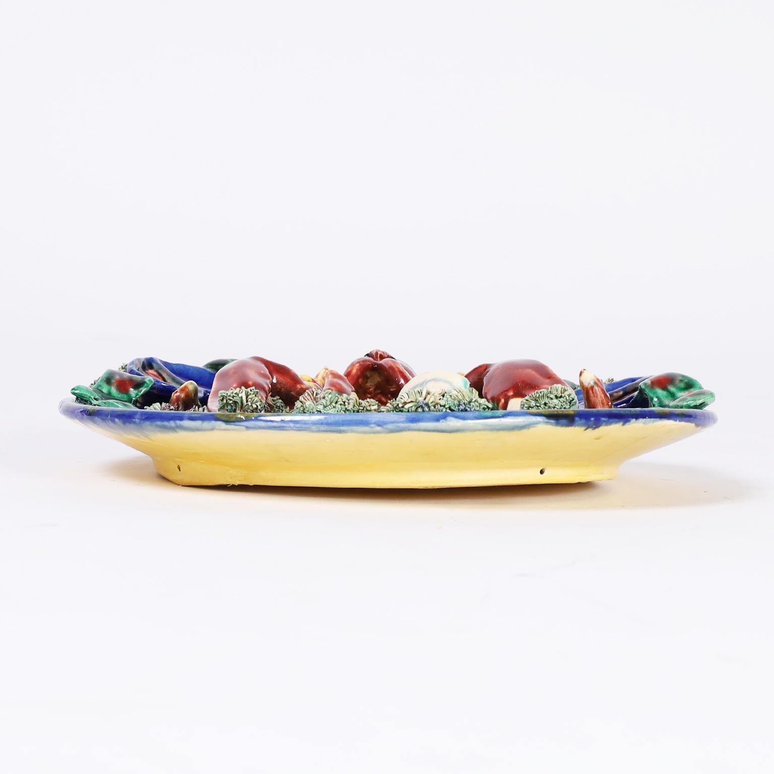 Victorian Majolica Lobster Plate
