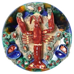 Assiette de homard en majolique