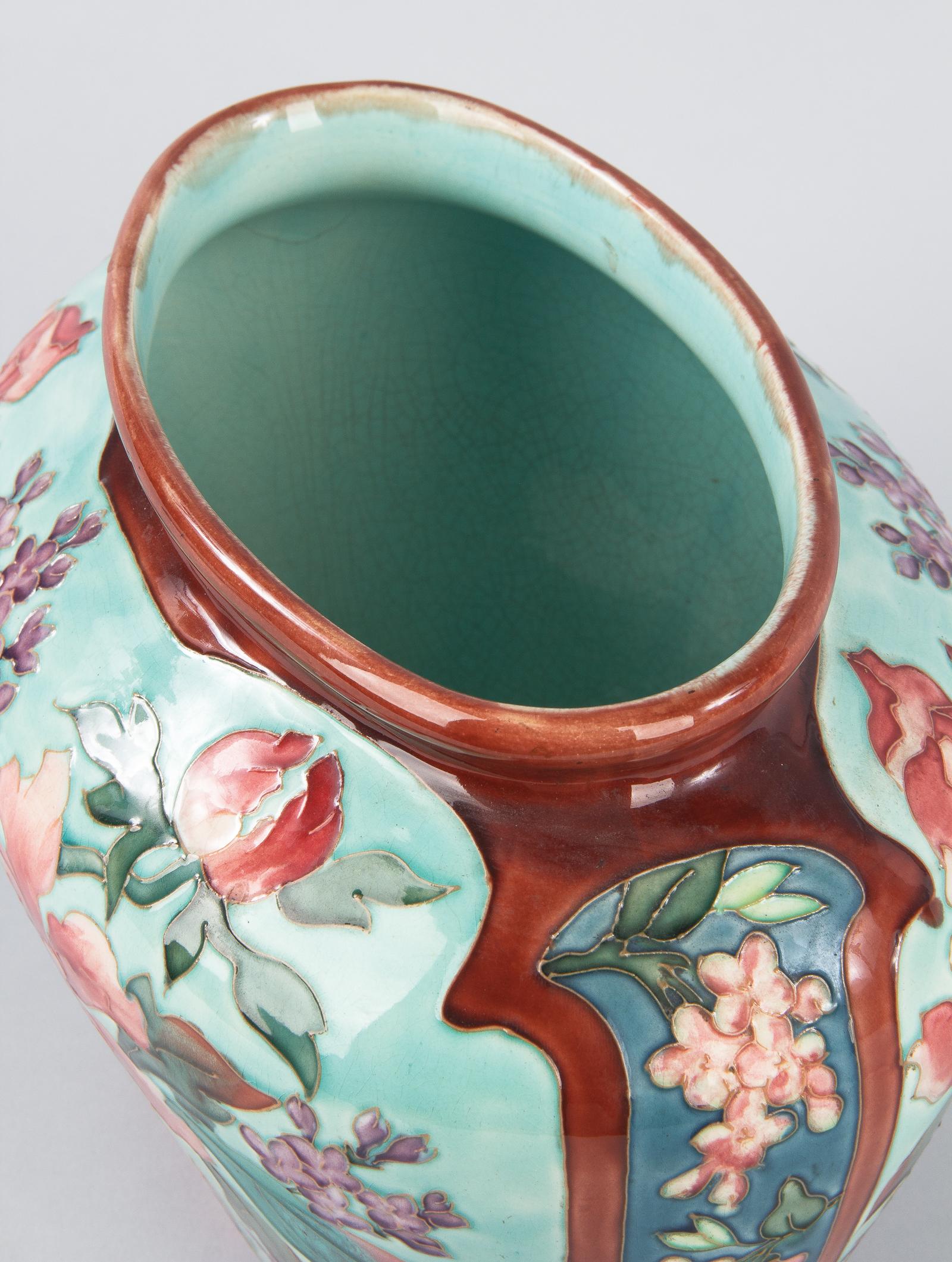 Majolica Longchamp Ceramic Urn, Early 1900s 4