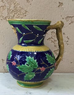 Majolica Minton Christmas Pitcher, circa 1890