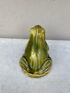 Majolica Money Bank Frog Onnaing, Circa 1900